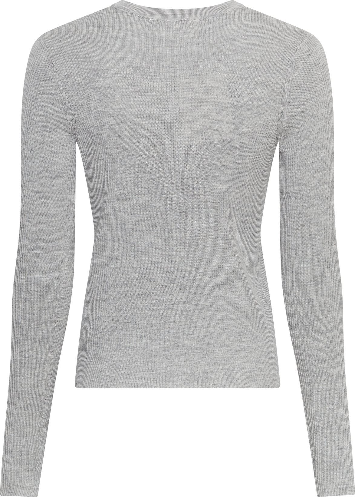 MSCHRigmor Avalina Rib Cardigan – Light Gray Melange, back