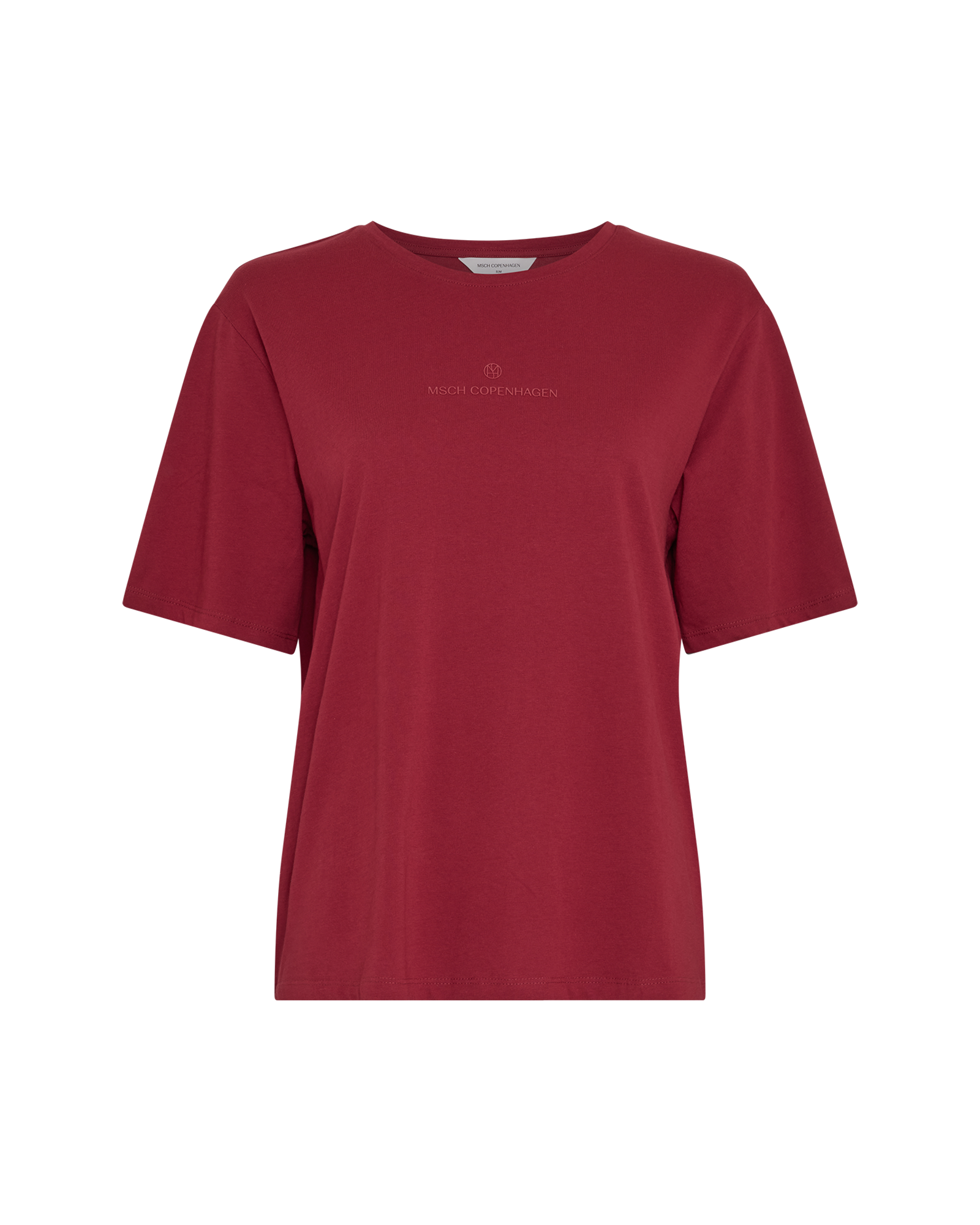 MSCHTheana Organic Icon Logo Tee – Rhubarb / Karbine Red, front