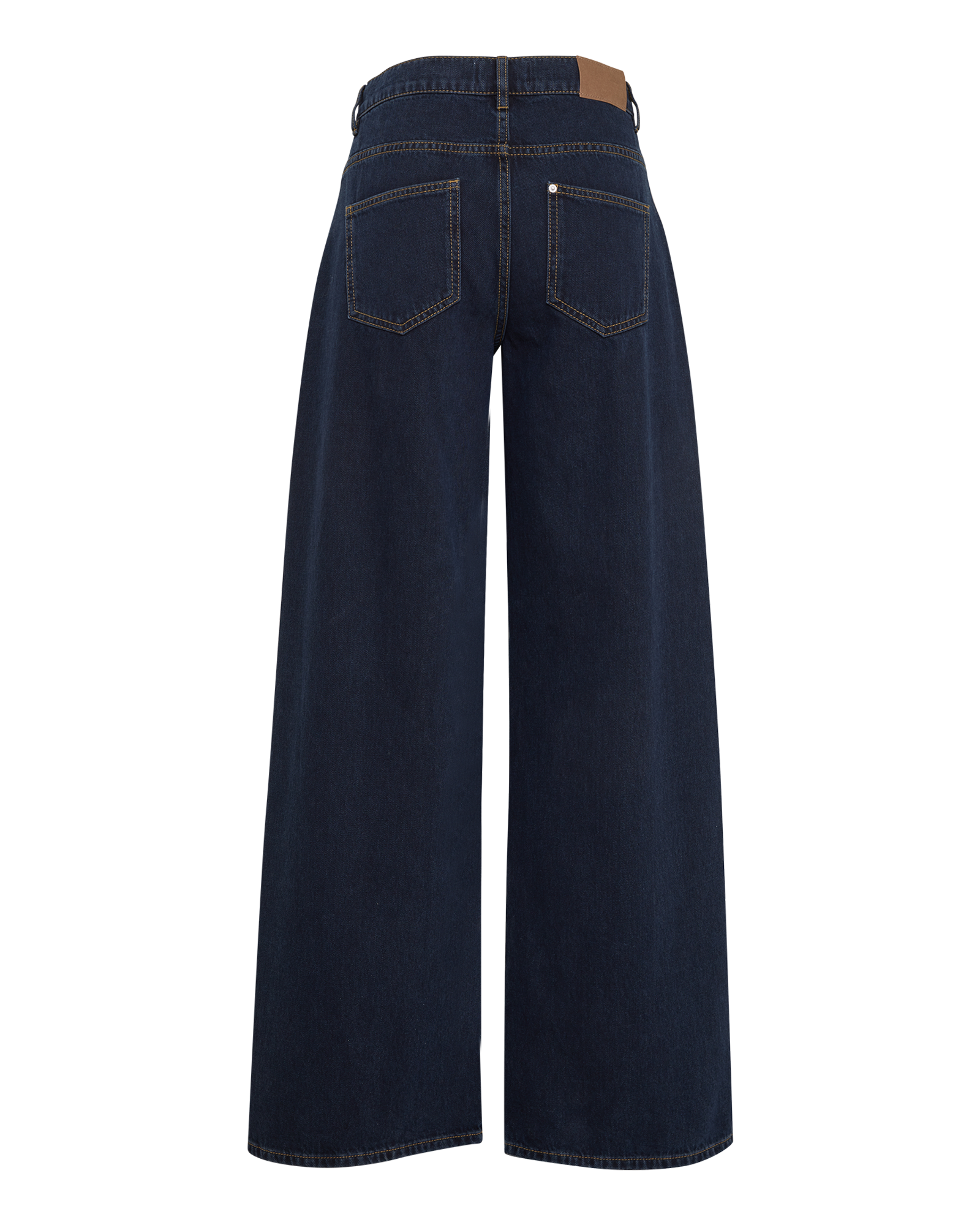MSCHIngrid Evi Loose Wide Jeans Long – Blue Black Washed, back
