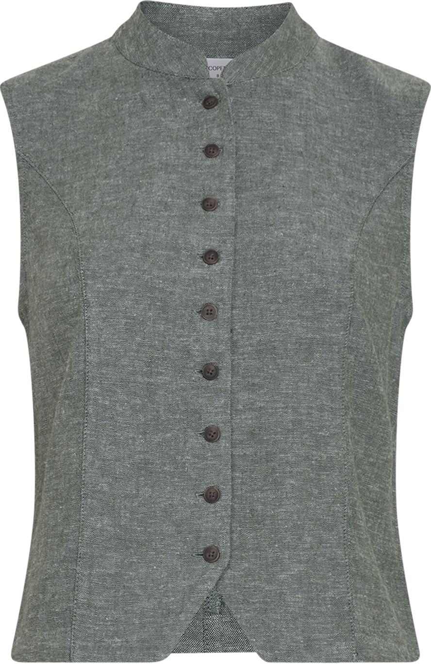 MSCHViana Ginia Waistcoat – Laurel Wreath Melange, front