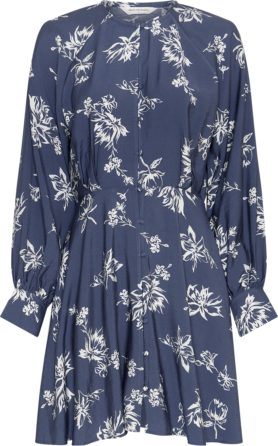 MSCHAndena Amabella Shirt Dress AOP – Vintage Indigo Flower, front