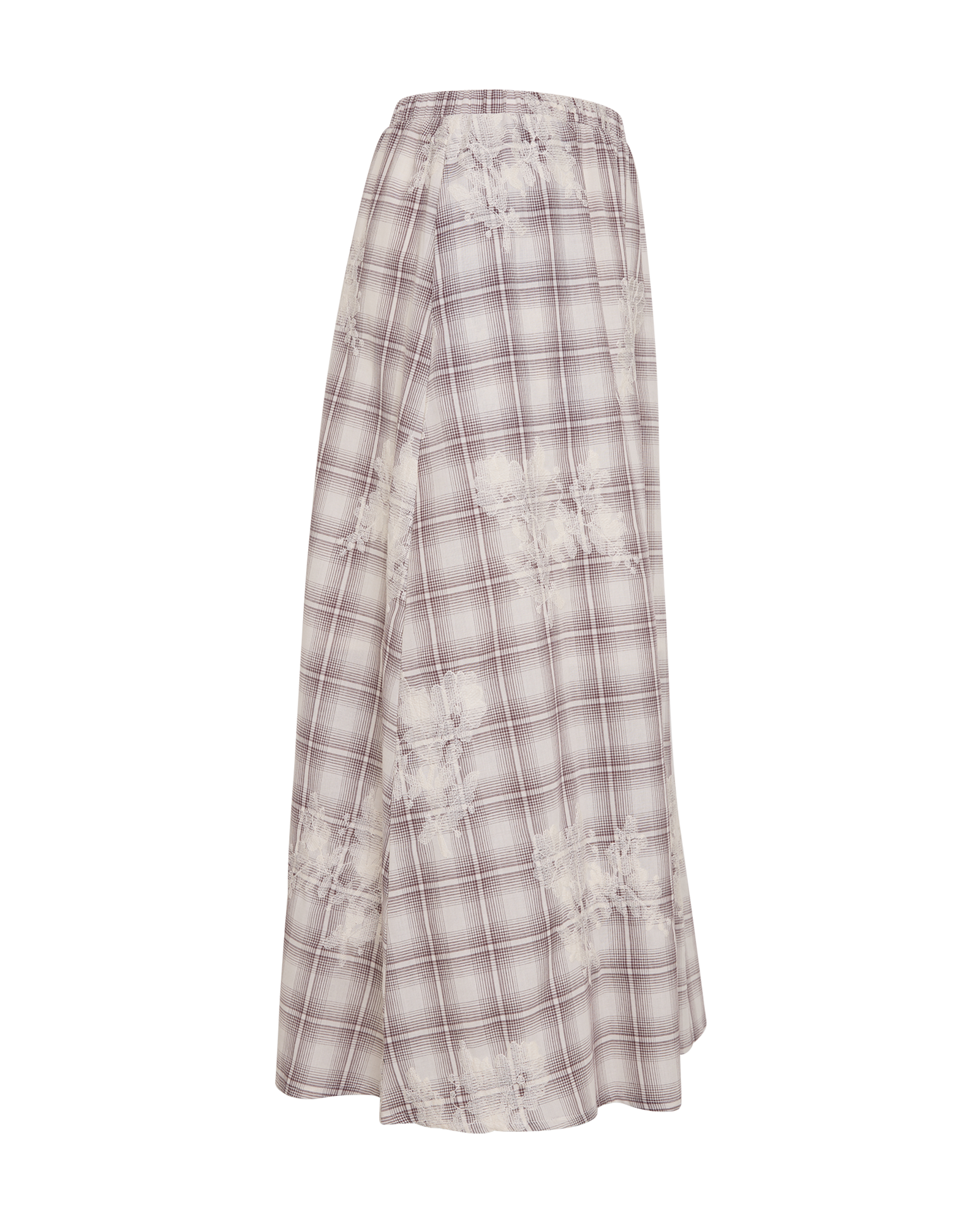 MSCHBetty Short Skirt CHK EMB – BIRCH/HUCKLEBER, close-up