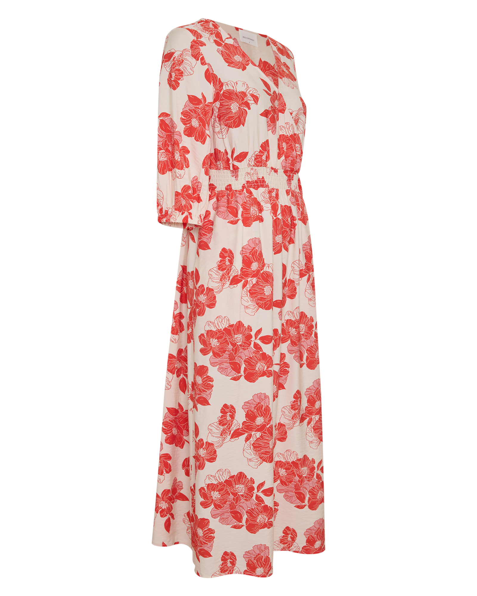MSCHVilda 3/4 Dress AOP – ORANGE.COM FLWR, close-up