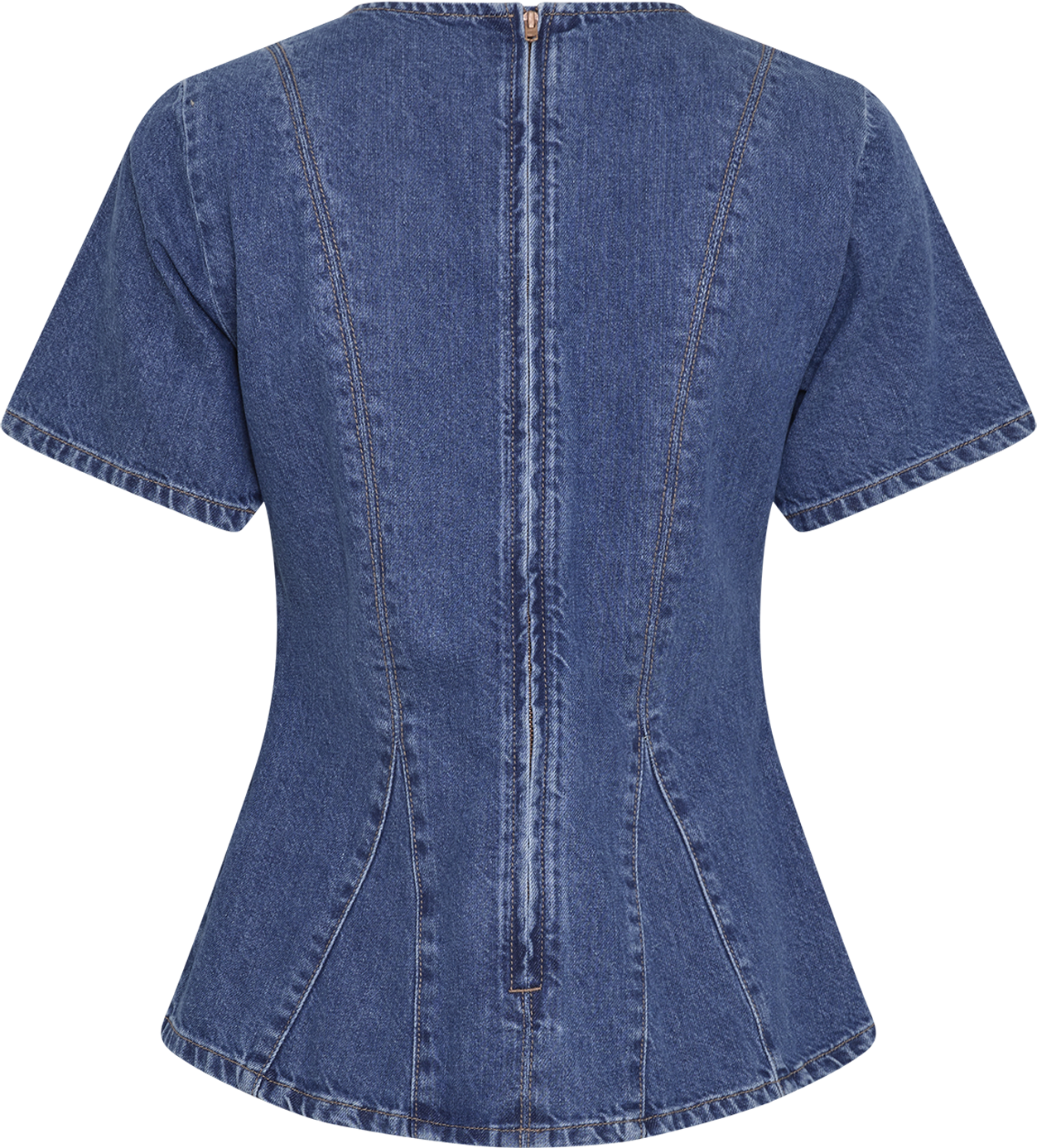 MSCHTurig Alena SS Top – Mid Blue Washed, back