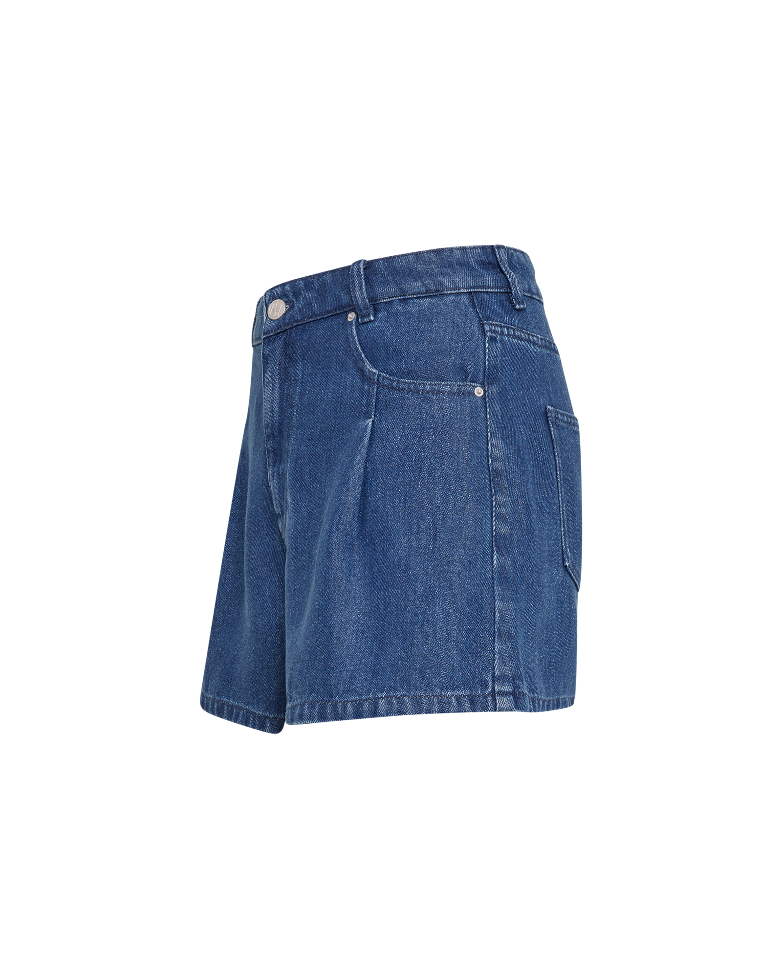 MSCHVeli Rue HW Shorts – Dark Blue Washed, close-up